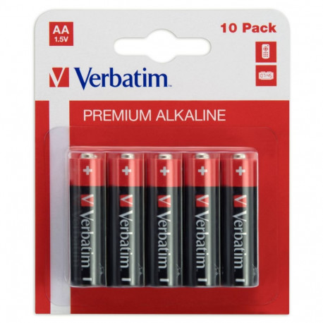 AA Alkaline batteries, 1.5V, 10-pack, black Verbatim / V49875