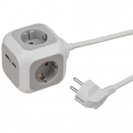 ALEA-Power USB-Charg Socket block 4-wy 1.4m H05VV-F 3G1.5   1150100 / GT-673