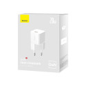 Mini wall charger Baseus GaN5 20W (white)