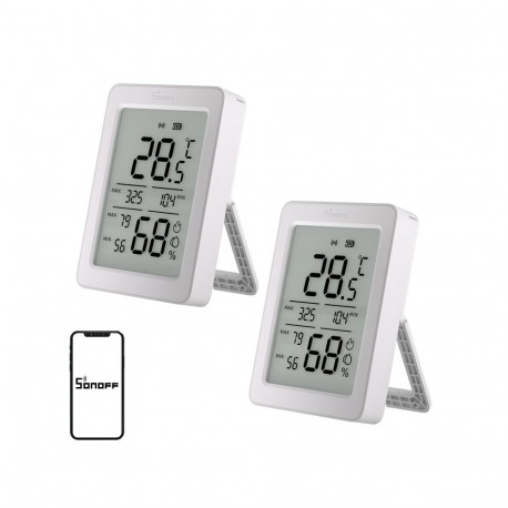 SONOFF ZigBee SNZB-02DR2 Temperature and Humidity Sensor, 2-Pack