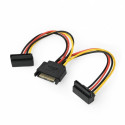 Sata power cable Sata-> (M) >2xSATA angled 15cm