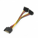 Sata power cable Sata-> (M) >2xSATA angled 15cm