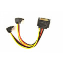 Sata power cable Sata-> (M) >2xSATA angled 15cm