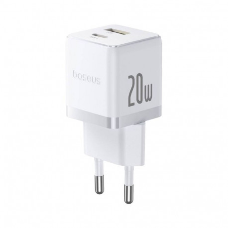 Baseus Palm Fast Charger USB-A + USB-C 20W / White