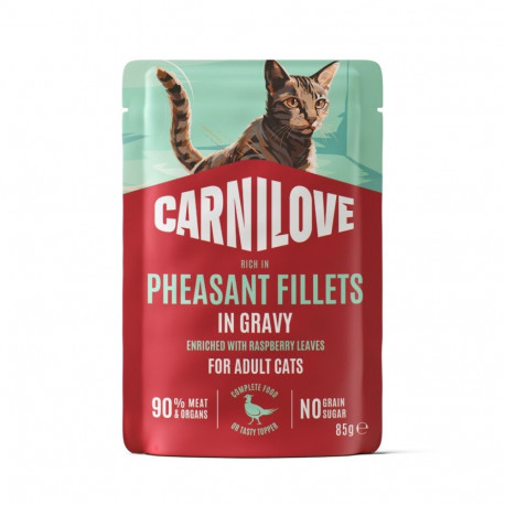 Carnilove Pheasant Gravy with Raspberry Leaves wet food for cats 85g