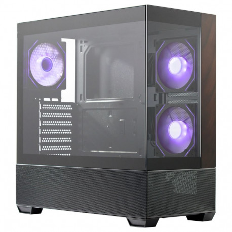 Cooler Master miditorn Elite 690 Wood karastatud klaasid x2, must/puit