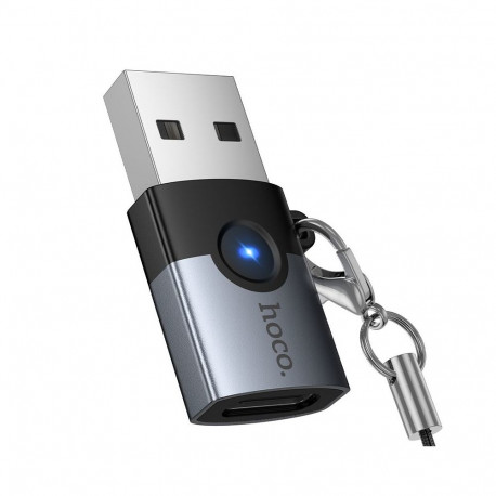 Adapter OTG USB A to USB C Hoco UA46B gray