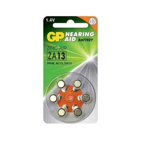 BATTERIES ZINC AIR ZA13 1.45V 6PCE