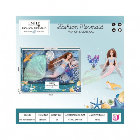 DOLL EMILY MERMAID BENDAB 29CM ZJA325854