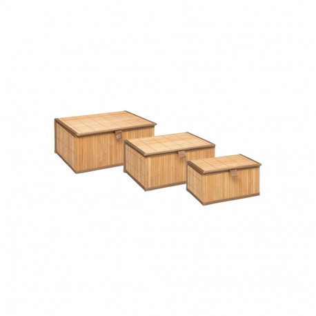 BASKET SETX3 NATURAL BAMBOO