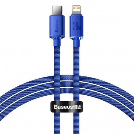 Baseus - Baseus CAJY000203 Crystal Shine Series Data Cable USB-C to Lightning 20W 1,2m Blue