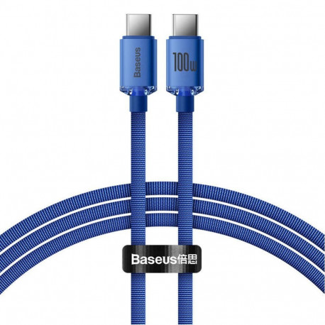 Baseus - Baseus CAJY000603 Crystal Shine Series Data Cable USB-C - USB-C 100W 1,2m Blue