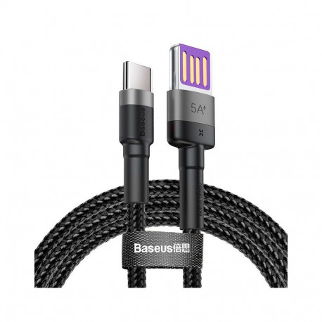Baseus - Baseus CATKLF-PG1 Cafule Quick Charging Data Cable USB Double Sided to USB-C 40W 1m Gray/Bl