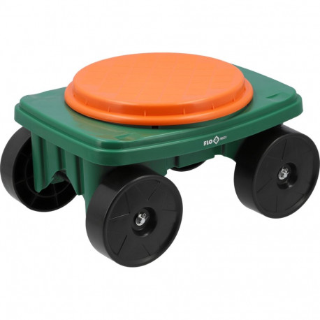 Flo garden cart 90231, 36.5 cm, 26.5 cm, 19.5 cm, 4 wheels, 120 mm, 100 kg, 360° seat, plastic, oran