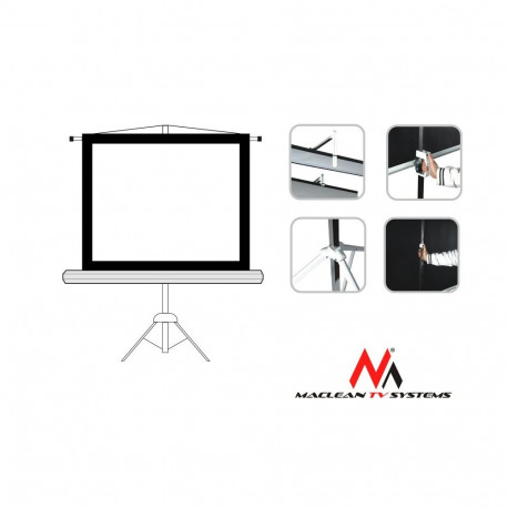 Projection Screen - Maclean MC-680 200x200 cm 1:1 Floor Mount
