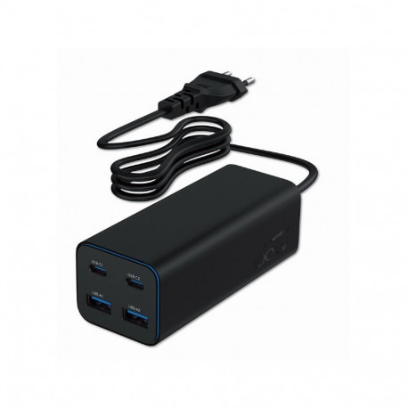 universaalne kiirlaadija 100W GaN 2xUSB-A 2xUSB-C, must