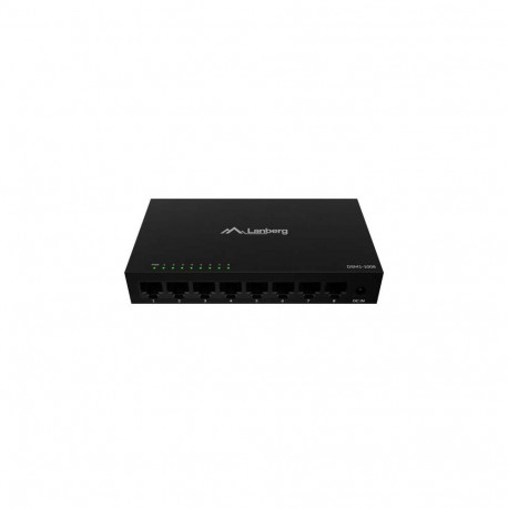LANBERG lüliti DSM1-1008 8x1GB/s juhtimatu gigabit Ethernet lauale mõeldud 12V metallkorpusega