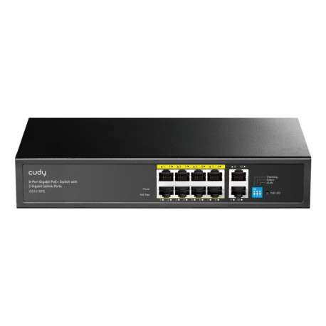 Cudy GS1010PE network switch Unmanaged Gigabit Ethernet (10/100/1000) Power over Ethernet (PoE) Blac