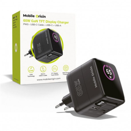 Ładowarka Mobile Origin 1x USB-A 1x USB-C 3.25 A (MO-65WDCH-PW3)