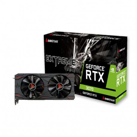 Graphics Card|BIOSTAR|NVIDIA GeForce RTX 3070|8 GB|GDDR6|256 bit|PCIE 4.0 16x|GPU 1500 MHz|Dual Slot