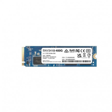 SSD|SYNOLOGY|SNV3400|400GB|M.2|PCIE|NVMe|Write speed 750 MBytes/sec|Read speed 3000 MBytes/sec|TBW 4