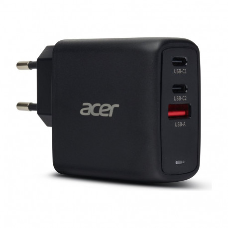 Acer laadija 67W PD GaN 2× USB-C ja 1× USB-A EU-pistik 100W USB-C kaabel jaemüügipakend