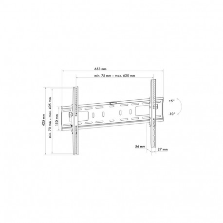 Wall Mount Bracket - Schwaiger LWHT7050 513, Supports 50 Kg, VESA 600 x 400 mm, Black