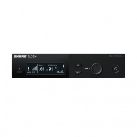 Audio Receiver - Shure SLXD4E-G59 Wireless Microphone Receiver, 32 Channels, XLR Output