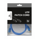 Patch cord cat.5e 1.5M blue, molded strain relief