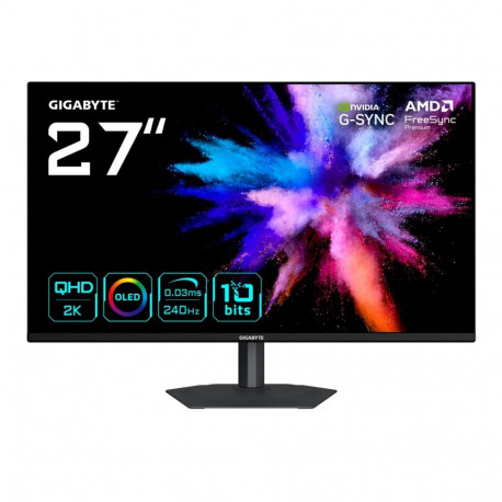 GIGABYTE GO27Q24A 27” OLED 2K QHD Gaming Monitor- 2560 x 1440, 240Hz, 0.03ms, 400 cd/m2, FreeSync Pr