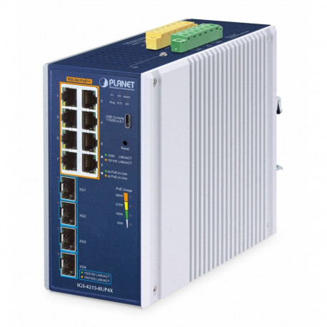 PLANET tööstuslik lüliti IP30 8-pordiline hallatav L2/L4 Gigabit Ethernet (10/100/1000) alumiinium, 