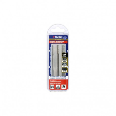 Tivoly karbiidist pikkade rotatsioonifreeside komplekt – 3-osaline, Ø3-4-6mm, L80, laastumurdjatega 