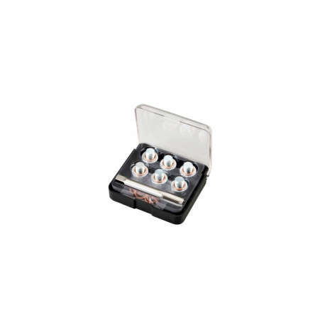 Oil drain plug restorer set. M13*1.5 hand tap, 6 plugs, 12 copper washers