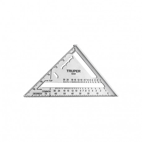 Carpenters aluminium speed square, (177mm) Truper®
