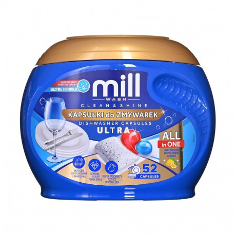Household Cleaning Product - Madonis Mill Dishwasher Detergent Set 52 Capsules, 3-in-1 Liquid, 3-in-