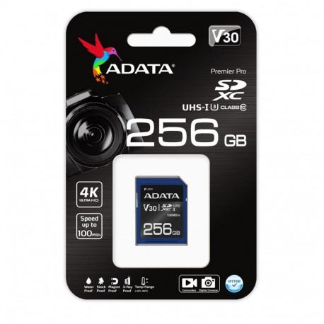 Memory Card - ADATA ASDX256GUI3V30S-R 256 GB SDXC 100 MB/s