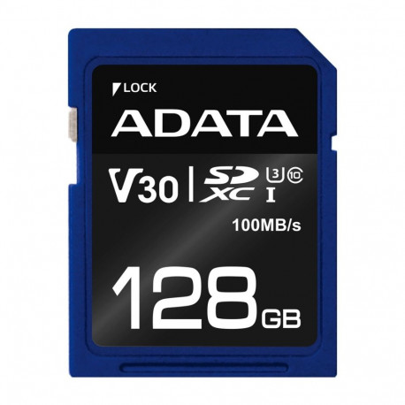 Memory Card - ADATA ASDX128GUI3V30S-R 128 GB SDXC 100 MB/s Read 60 MB/s Write