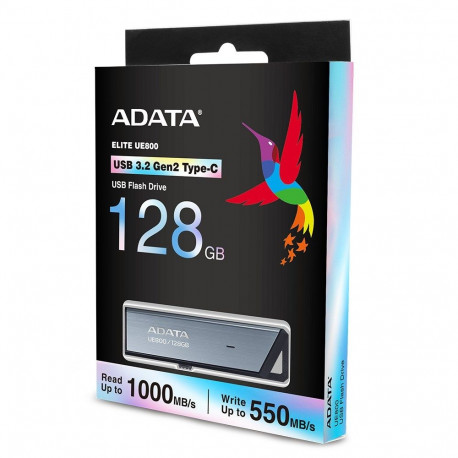 USB Flash Drive - ADATA UE800 128 GB, USB Type-C, 1000 MB/s, Silver