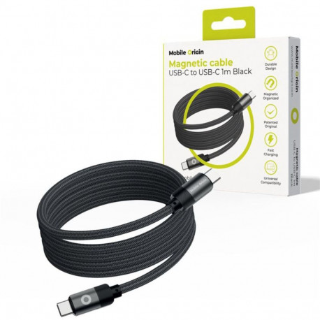 Mobile Origin magnetiline kaabel USB-C–USB-C 1m, must