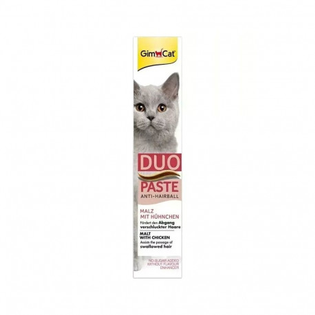 GIMCAT Duo Paste Anti-Hairball with Chicken – cat treat – 50g
