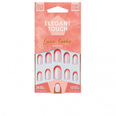 ELEGANT TOUCH LUXE LOOKS nails with glue oval limited ed #hot tip