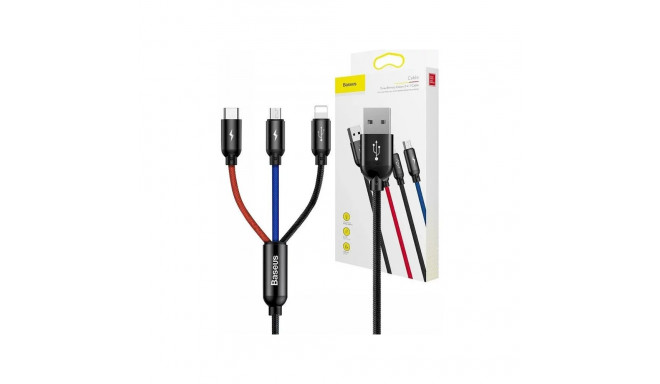 Baseus USB3w1 USB-C / Lightning / Micro 3.5A 1.2m Cable / black