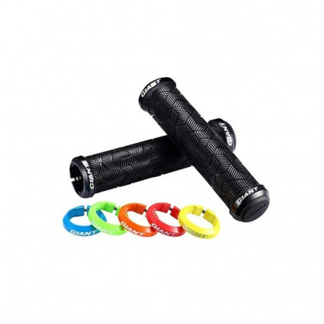 Käepidemed GIANT Tactal Double Lock-on Grip, must-kollane