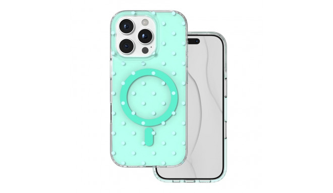 Bubble Dots Mag case for iphone 16 Pro 6,3" green
