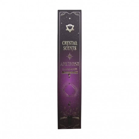 Incense - Crystal Scents Lavender Incense Sticks With Amethyst Crystals