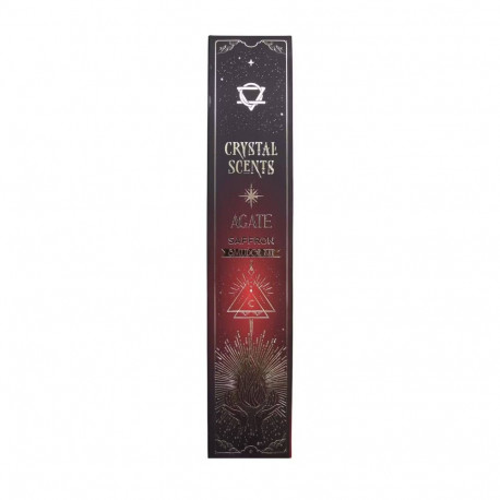 Incense - Crystal Scents Natural Saffron Incense Sticks with Red Agate