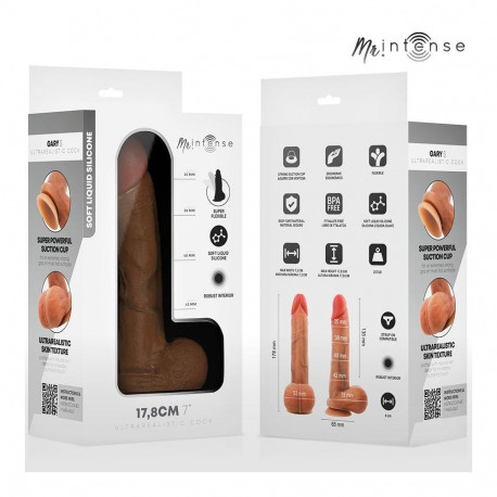 MR INTENSE dildo GARY S ülirealistlik silikoonist testistega 17.8CM Ø4.2CM
