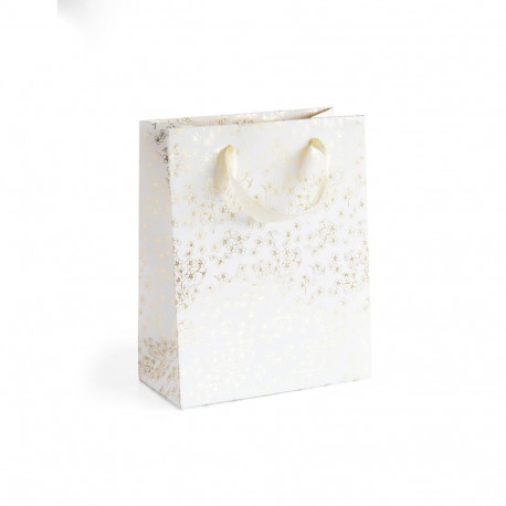 Kinkekott White Gold Flowers M - 25x10x20cm