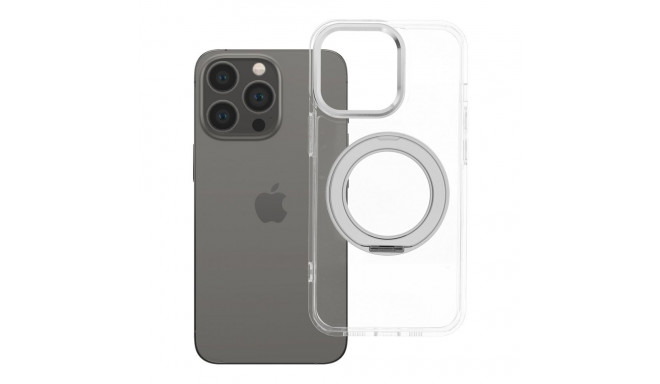 Case for iPhone 13 PRO Frame Circle Stand compatible with MagSafe transparent