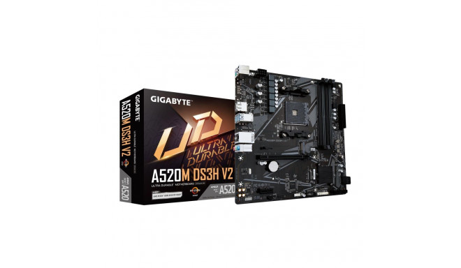 Mainboard|GIGABYTE|AMD A520|SAM4|Micro-ATX|Memory DDR4|Memory slots 4|A520MDS3HV2